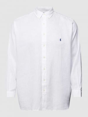 Lniana koszula Polo Ralph Lauren Big & Tall biała