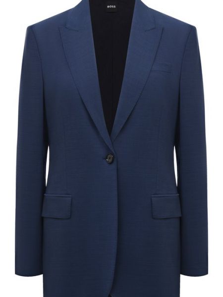 Шерстяной пиджак Boss синий