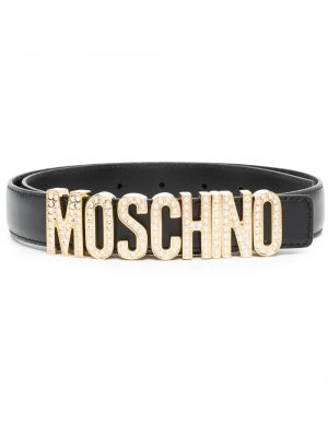 Křišťálový kožený pásek Moschino