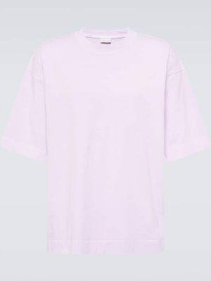Camiseta de algodón de tela jersey Dries Van Noten violeta