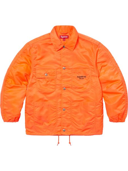 Нейлоновое пальто Supreme оранжевое
