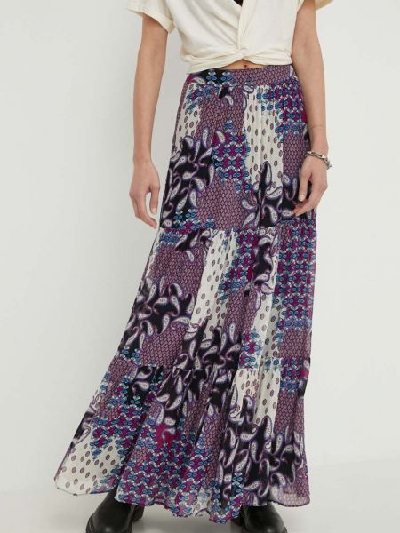 Hedvábné dlouhá sukně Ba&sh fialové
