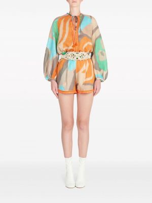 Abstraktse mustriline lühikesed püksid Silvia Tcherassi oranž