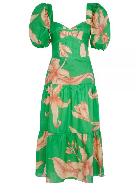 Zelené šaty ke kolenům bavlněné Johanna Ortiz