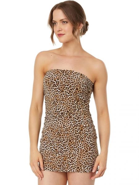 Леопардовое платье мини Norma Kamali