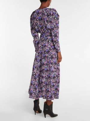Fusta lunga de mătase cu model floral Isabel Marant