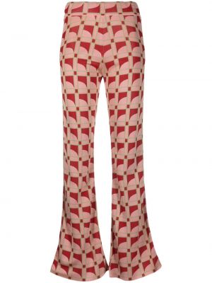 Žakárové kalhoty Paula růžové