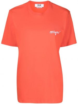 Brodert t-skjorte Msgm rød