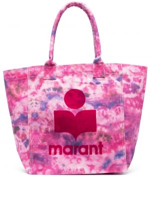Шопинг чанта с принт Isabel Marant розово