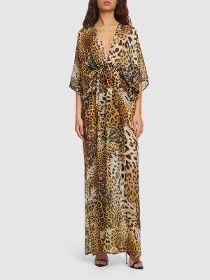 Šifonové hodvábne dlouhé šaty Roberto Cavalli