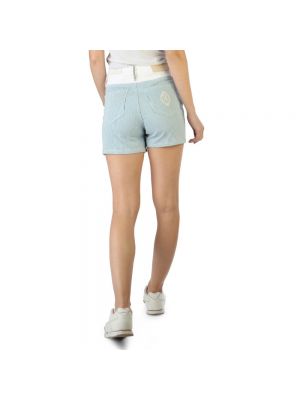 Pantalones cortos con cremallera de algodón a rayas Tommy Hilfiger azul
