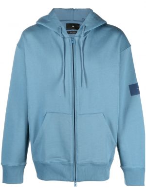 Hoodie mit reißverschluss aus baumwoll Y-3 blau