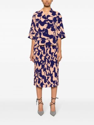 Midi sukně s potiskem s abstraktním vzorem Dries Van Noten