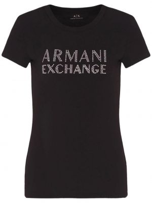 Krištáľové tričko Armani Exchange čierna