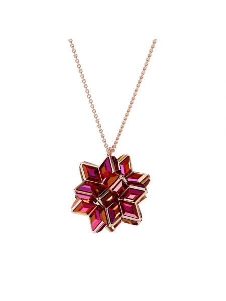 Collar con estampado geométrico de oro rosa de cristal Swarovski