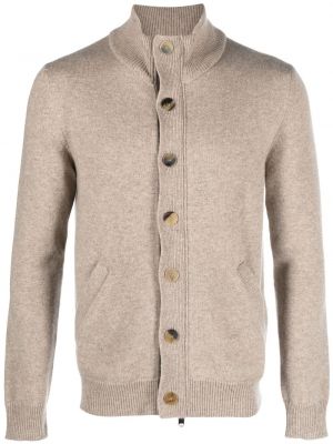 Kaschmir leder strickjacke Brioni braun