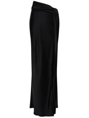 Asymetrická saténová dlhá sukňa Lapointe čierna