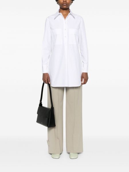 Bluză cu guler din bumbac Modes Garments alb