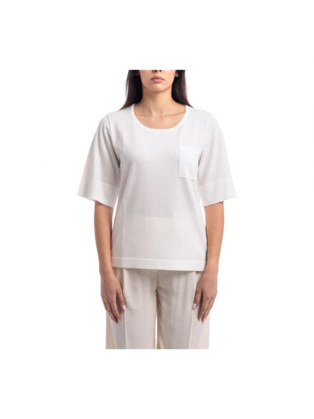 Koszulka z wiskozy z krótkim rękawem z okrągłym dekoltem Seventy biała
