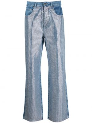 Straight leg jeans con cristalli Giuseppe Di Morabito blu