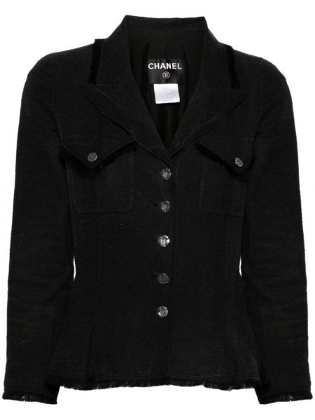 Menčestrové sako Chanel Pre-owned čierna