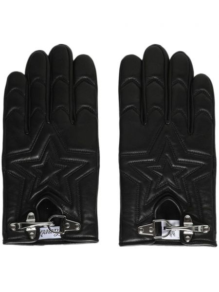 Kožené rukavice s hvězdami Lanvin černé