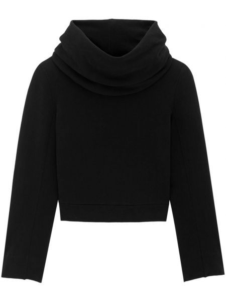 Drapiruotas džemperis su gobtuvu Saint Laurent juoda