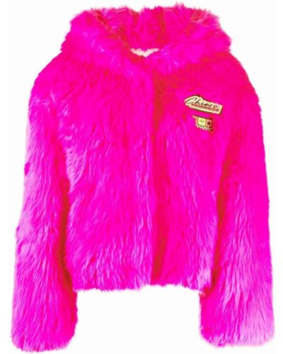 Куртка с мехом с капюшоном Chiara Ferragni, розовый