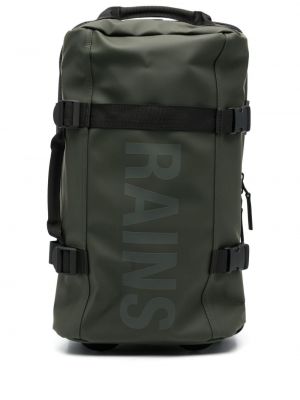 Usnjena potovalna torba s potiskom Rains zelena