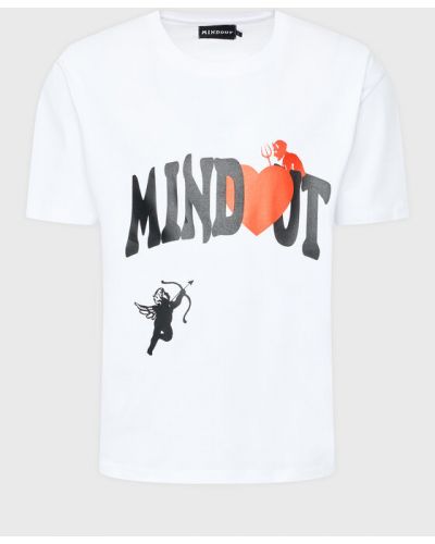 T-shirt oversize de motif coeur Mindout blanc
