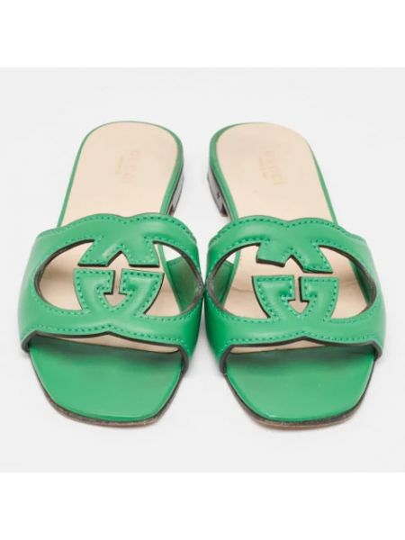 Sandalias de cuero retro Gucci Vintage verde
