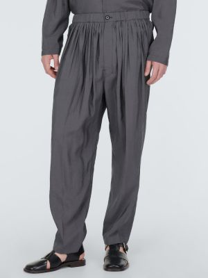 Pantaloni di seta Lemaire grigio