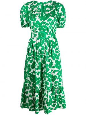 Bavlněné midi šaty na zip s potiskem Dvf Diane Von Furstenberg