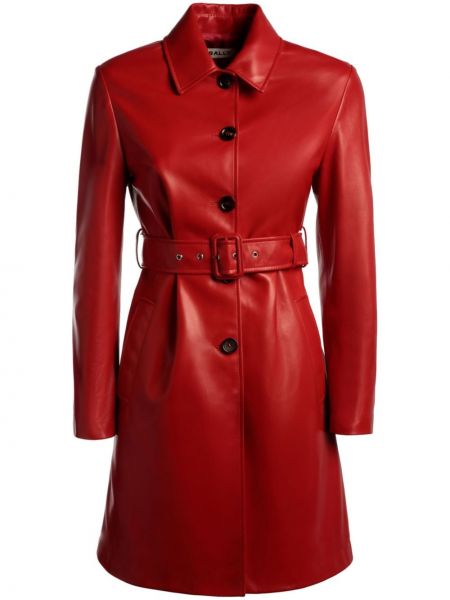 Δερμάτινο παλτό Bally κόκκινο