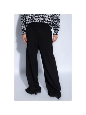 Pantalones de lana plisados Vetements negro