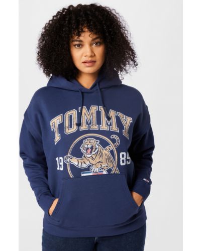 Majica s uzorkom tigra Tommy Jeans Curve plava