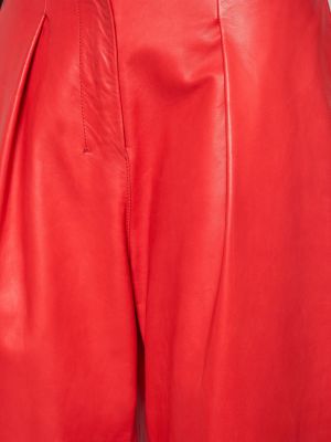 Kožené kalhoty Jacquemus červené