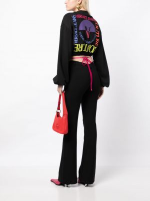 Top mit stickerei Versace Jeans Couture schwarz