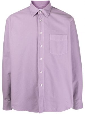 Памучна риза Aspesi виолетово