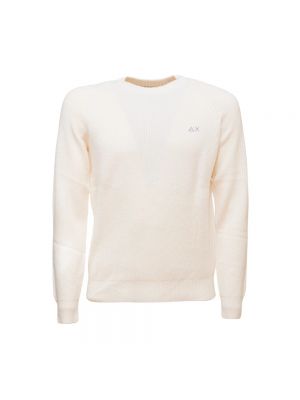 Sweter z okrągłym dekoltem Sun68 biały