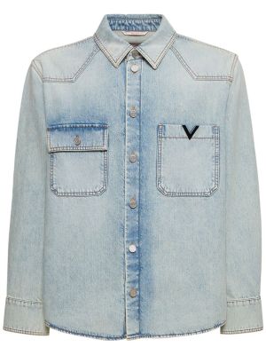Kokvilnas džinsa krekls ar garām piedurknēm Valentino