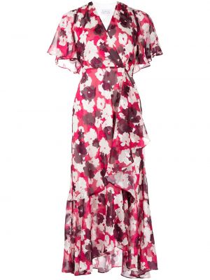Платье миди с принтом Tanya Taylor, розовое