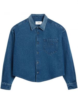 Siuvinėta džinsiniai marškiniai Ami Paris mėlyna
