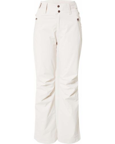 Jednofarebné teplákové nohavice na zips s potlačou Protest - biela