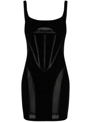 Průsvitné koktejlové šaty Wolford - černá