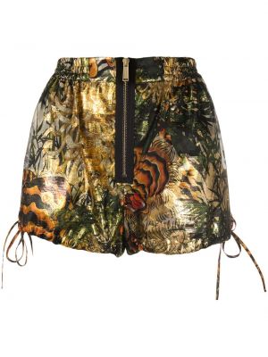 Tropisk trykk trykt shorts Dsquared2 gull