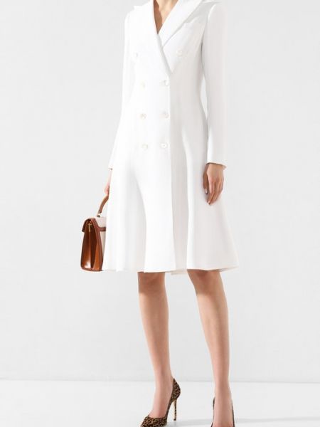 Льняное платье из вискозы Ralph Lauren белое