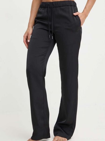 Czarne satynowe spodnie Calvin Klein