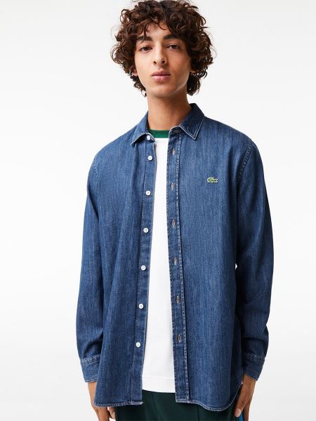 Camisa vaquera de algodón Lacoste azul