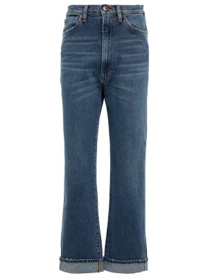 Straight fit džíny s vysokým pasem 3x1 N.y.c. modré